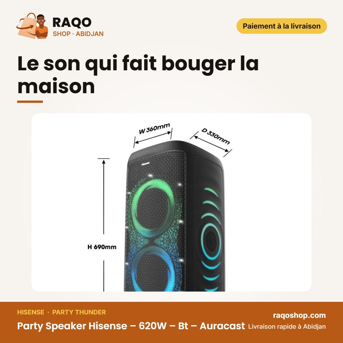 Party Thunder - Party Speaker Hisense – 620W – Bt – Auracast | PARTY THUNDER