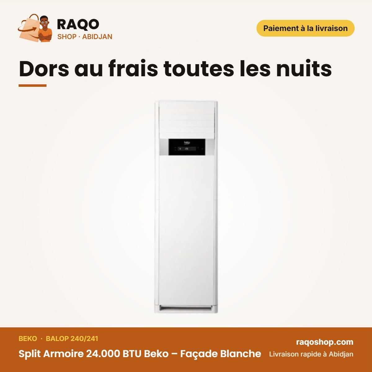 Balop 240 Beko – 241 - Split Armoire 24.000 BTU Beko – Façade Blanche | BALOP 240/241