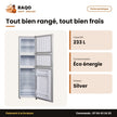 Réfrigérateur 3 Portes Nasco – 233 L – Silver – Economie D'energie | NASD3-233FL