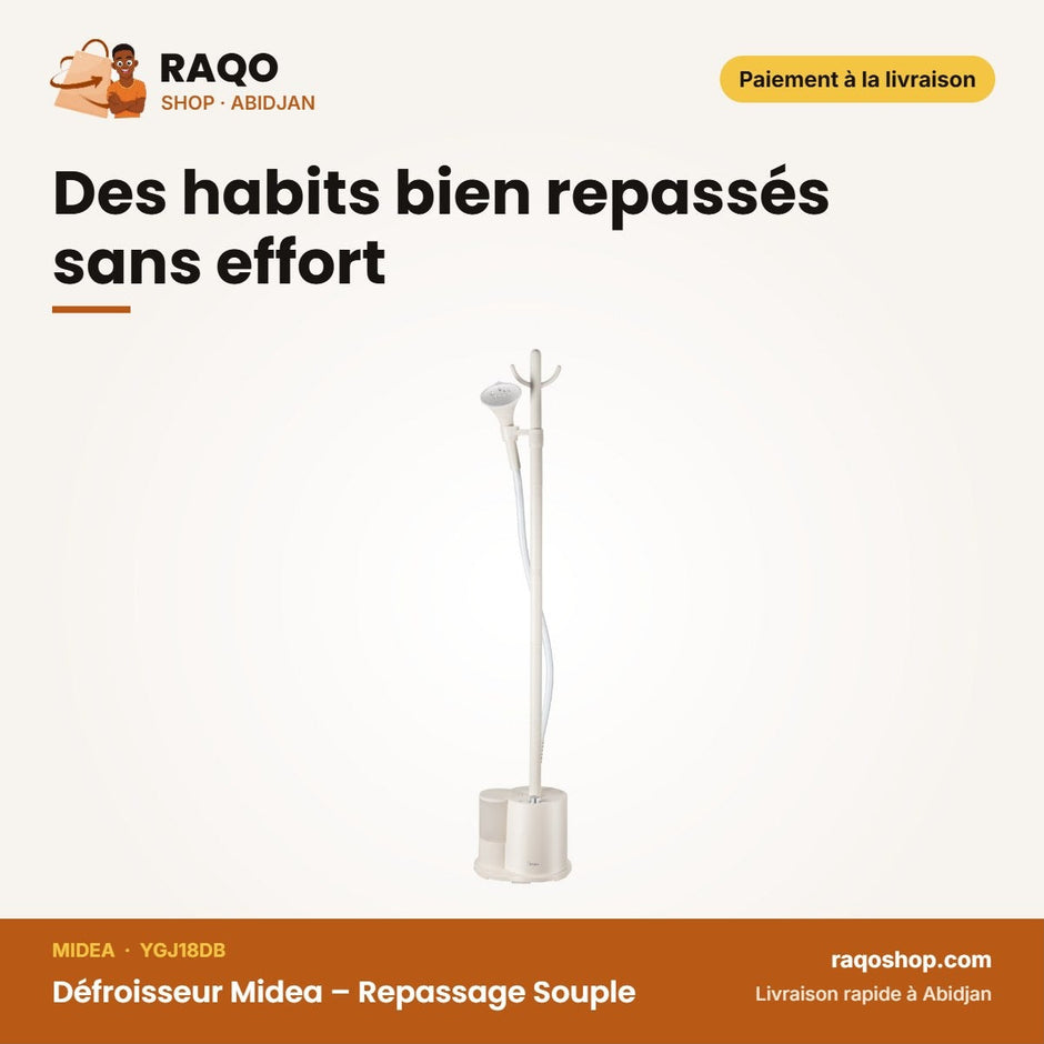 Défroisseur Midea – Repassage Souple – Grande Reserve D'eau – Chauff. Rapide | YGJ18DB