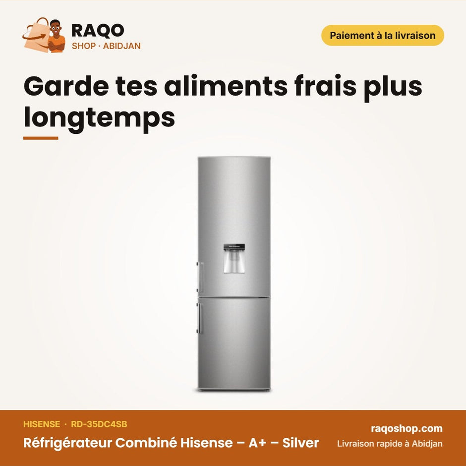 Réfrigérateur Combiné Hisense – A+ – Silver – 262LT(196+66) | RD-35DC4SB