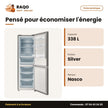 Réfrigérateur Combiné Nasco 338L – 3 Tiroirs – Silver | MNASD2-500N1TS