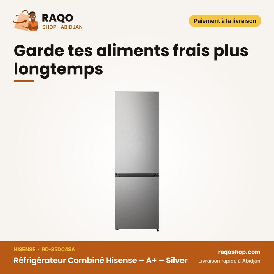 Réfrigérateur Combiné Hisense – A+ – Silver – 264L NET(198+66) | RD-35DC4SA