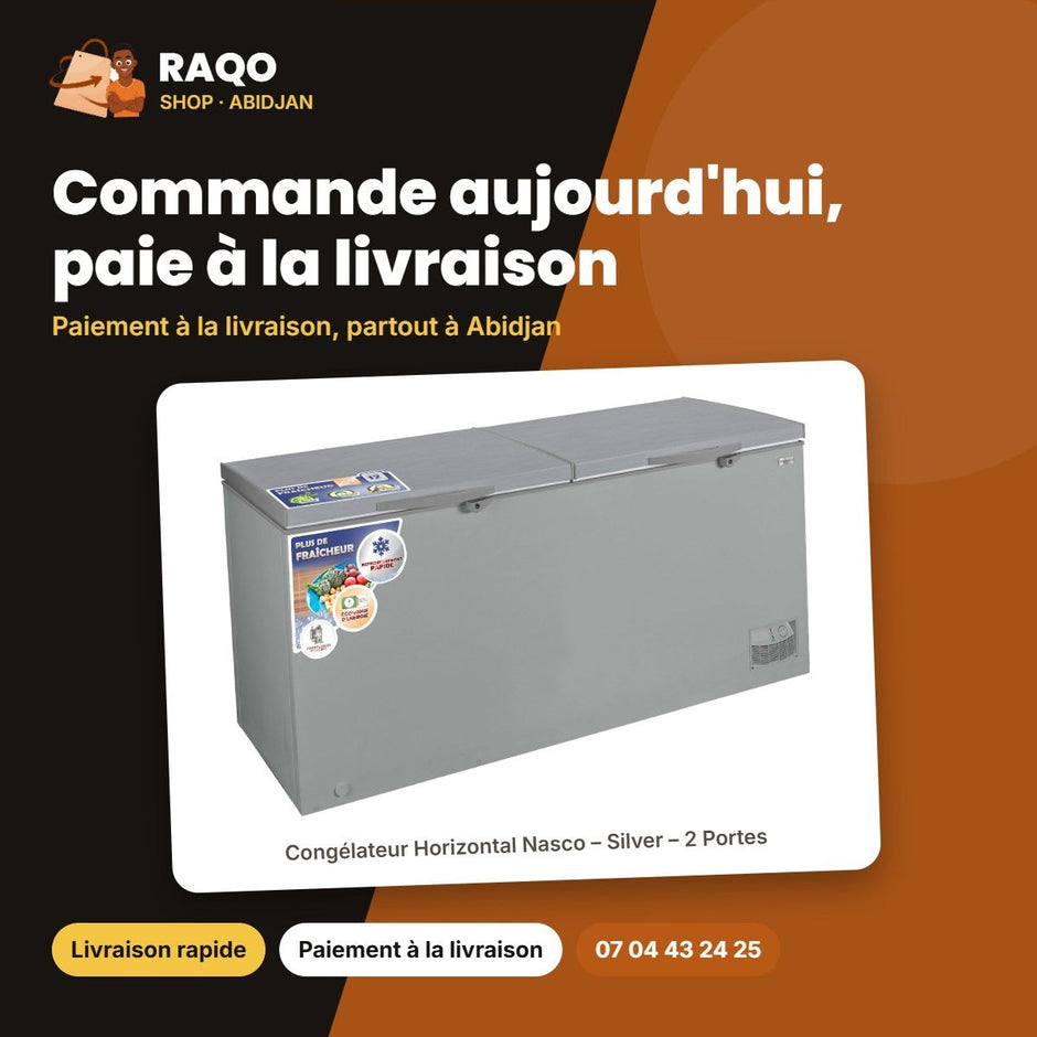 Congélateur Horizontal Nasco – Silver – 2 Portes – 2 Paniers Int. | KNAS-900