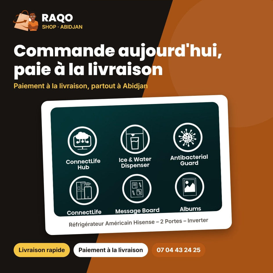 Réfrigérateur Américain Hisense – 2 Portes – Inverter – Distributeur Eau+glac. | RS9P628GTF2