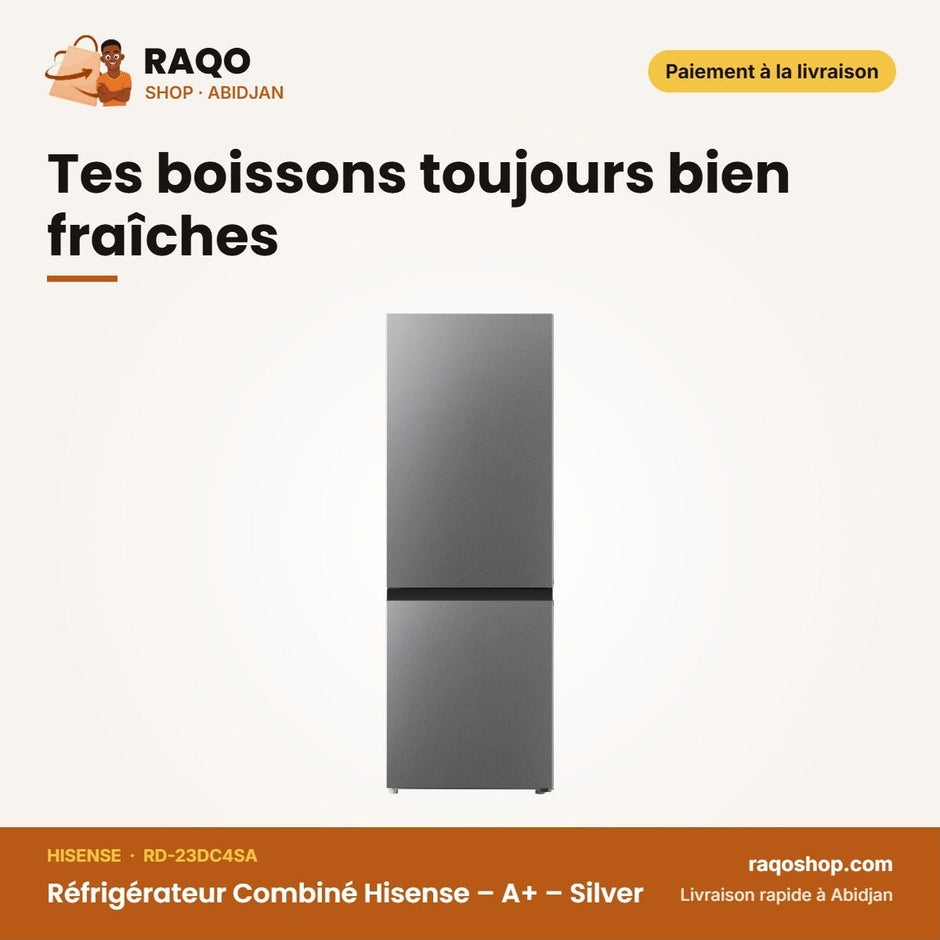 Réfrigérateur Combiné Hisense – A+ – Silver – 160L (112L+48L) | RD-23DC4SA