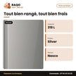 Réfrigérateur Combiné Nasco – 319L Net – 3 Tiroirs – Silver | SNASD2-450N1