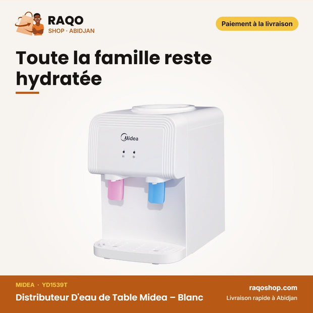 Distributeur D'eau de Table Midea – Blanc – Eau Chaude et Froide | YD1539T