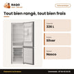 Réfrigérateur Combiné Nasco – Silver – 326L – 3TIROIRS | MNASD2-450N1
