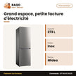 Réfrigérateur Combiné Midea – 273L(173+100) – Acier Inox – 3TIROIRS | MDRB379FGD02