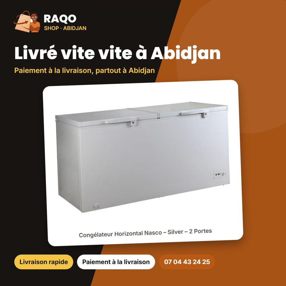 Congélateur Horizontal Nasco – Silver – 2 Portes – 2 Paniers Internes | KNAS-725
