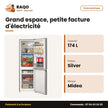 Réfrigérateur Combiné Midea – 2TIROIRS – 174L (115LT+59LT) – Silver-Argent | MDRB241FGF50