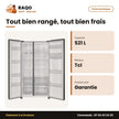 Réfrigérateur Américain TCL – 2 Portes – 521L(344+177) – No Frost | P692SBNWD