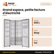Réfrigérateur Américain TCL – 2 Portes – 433LT(288L+145L) – Grey | P575SBGWD