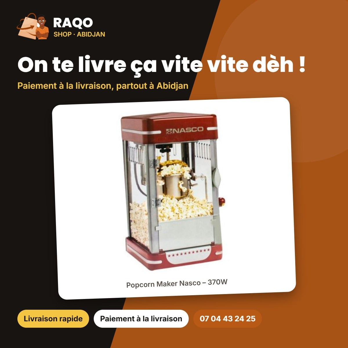 Popcorn Maker Nasco – 370W | PC5400-GS