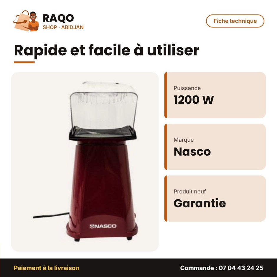 Popcorn Maker Nasco 1200W 2PCS | PC1005A-CB