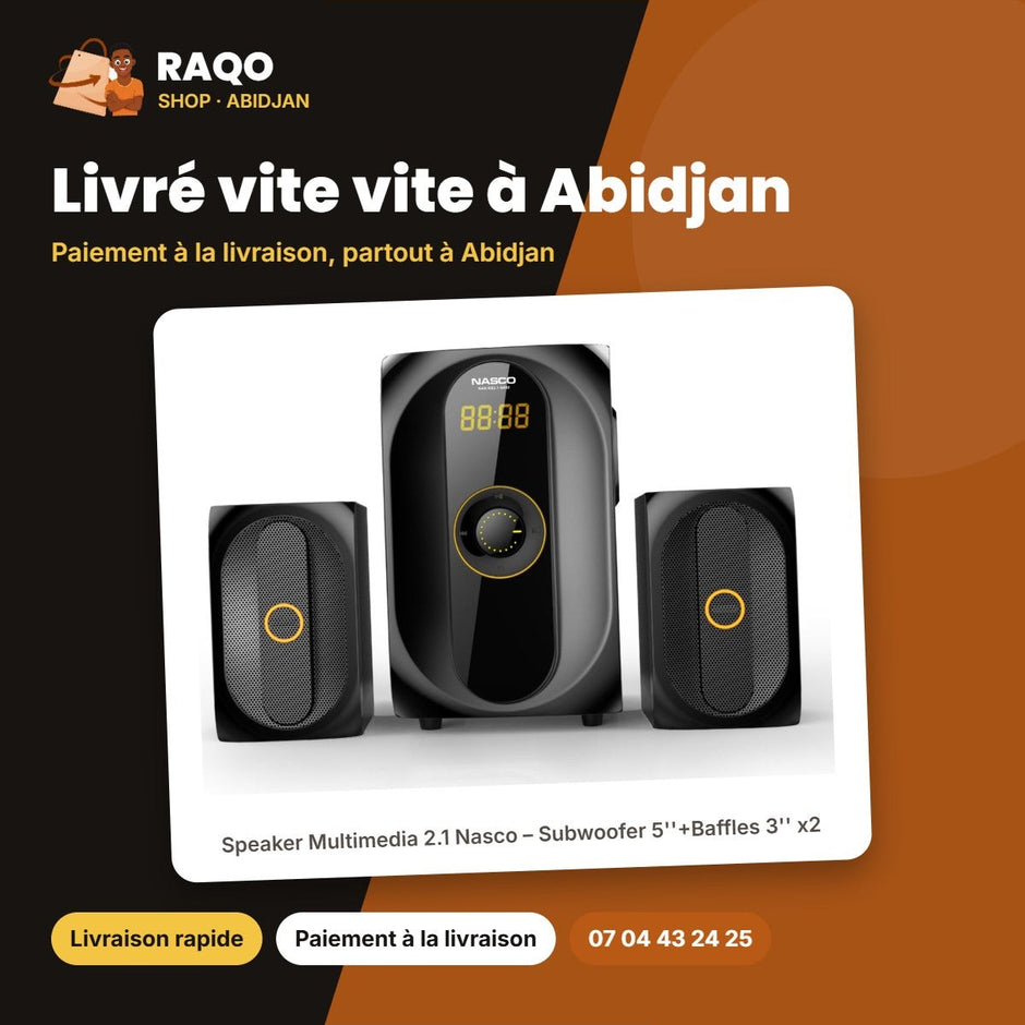 Speaker Multimedia 2.1 Nasco – Subwoofer 5''+BAFFES 3'' *2 – USB – Sd | NAS-SS2.1-N452