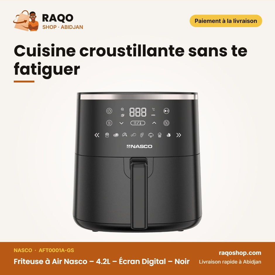 Friteuse à Air Nasco – 4.2L – Écran Digital – Noir | AFT0001A-GS