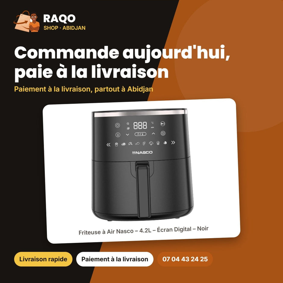 Friteuse à Air Nasco – 4.2L – Écran Digital – Noir | AFT0001A-GS