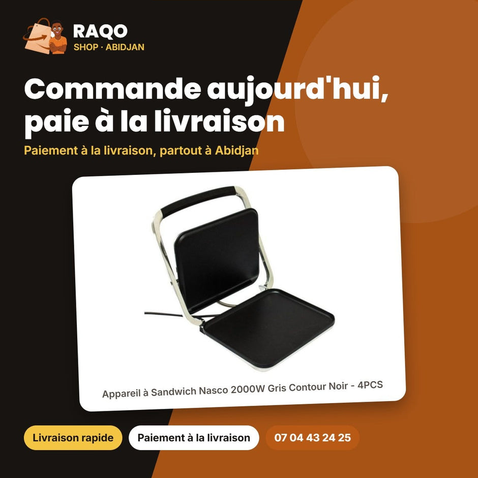 Appareil à Sandwich Nasco 2000W Gris Contour Noir - 4PCS | SEB_GC1700-CB