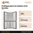 Réfrigérateur Samsung – 4 Portes – Distributeur D'eau – 488L(159L+329L) | RF48A401EB4/EF