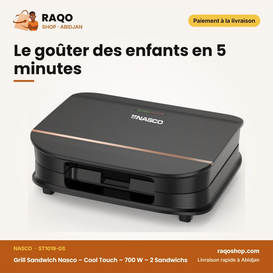 Grill Sandwich Nasco – Cool Touch – 700 W – CAPACITE-2 Sandwichs | ST1019-GS