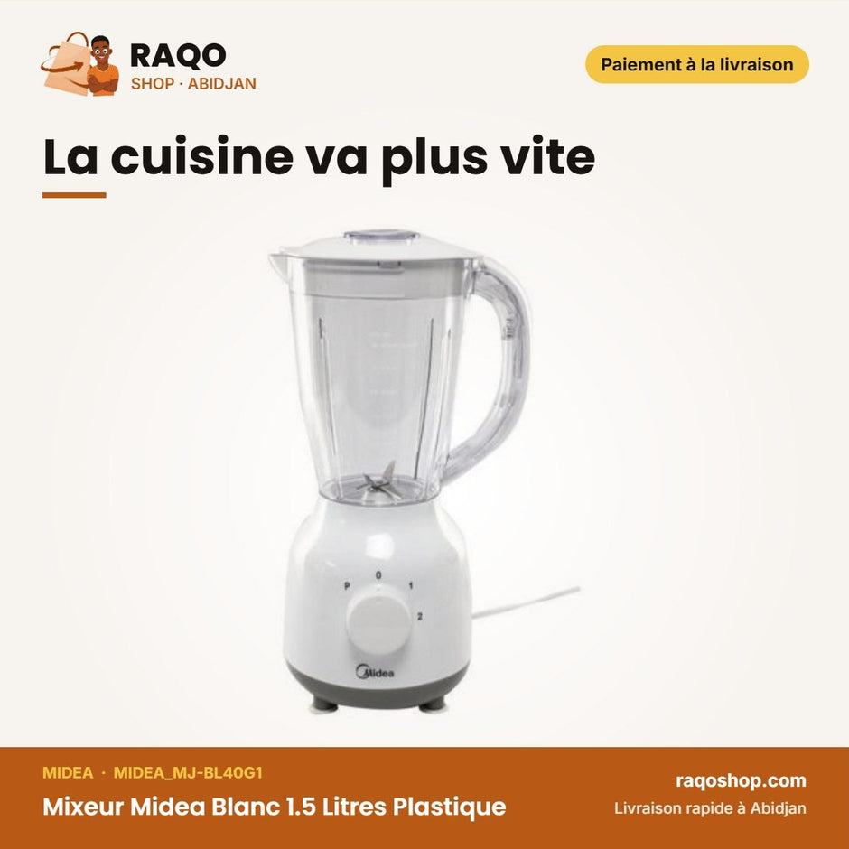 Mixeur Midea Blanc 1.5 Litres Plastique | MIDEA_MJ-BL40G1