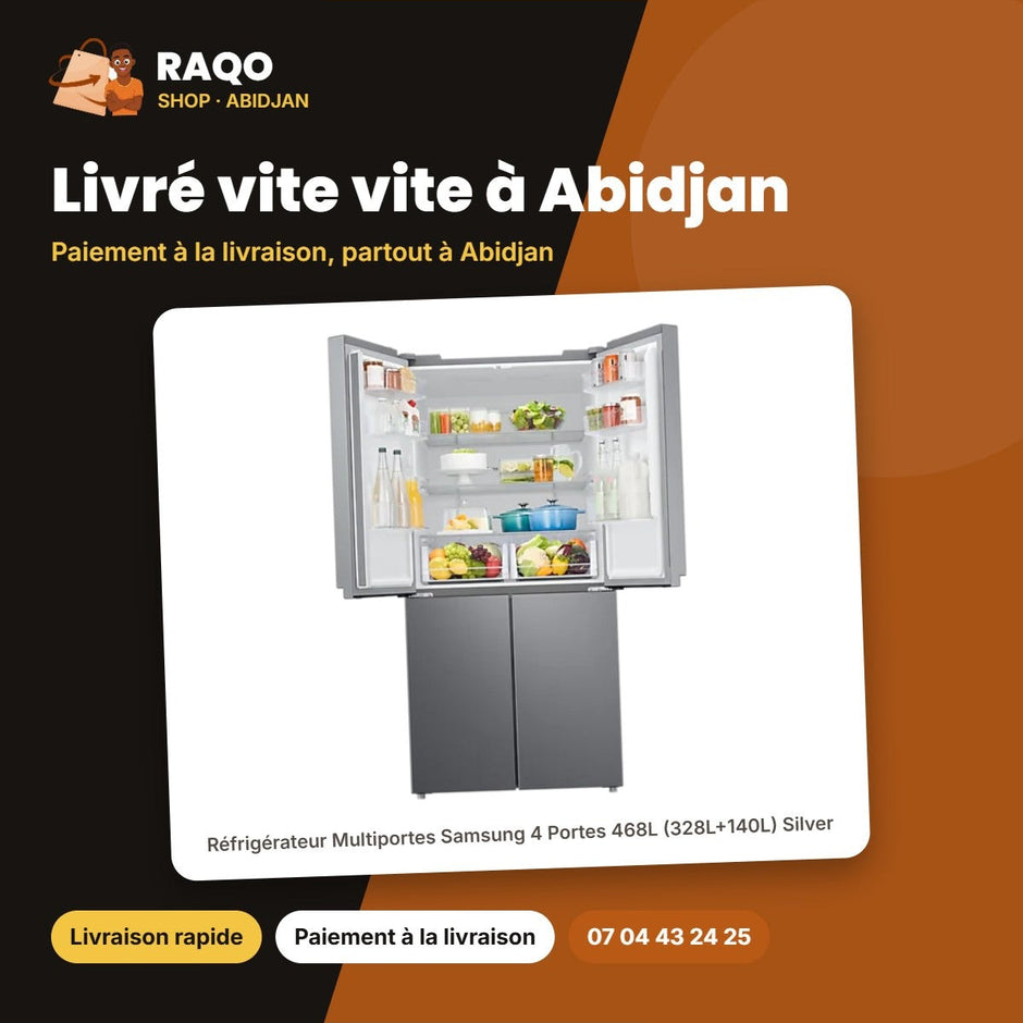 Réfrigérateur Multiportes (Fdr) Samsung 4 Portes 468L (328L+140L) Silver | RF48A4000M9/MA