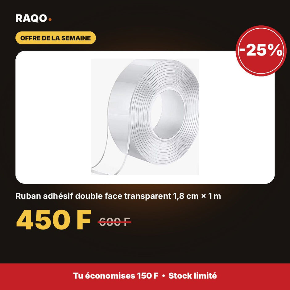 Ruban adhésif double face transparent 1,8 cm × 1 m | Akko Star - RAQO