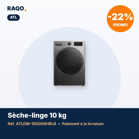 Sèche-linge pompe à chaleur ATL 10kg Inverter – ATLDM-100G06HBLB - RAQO