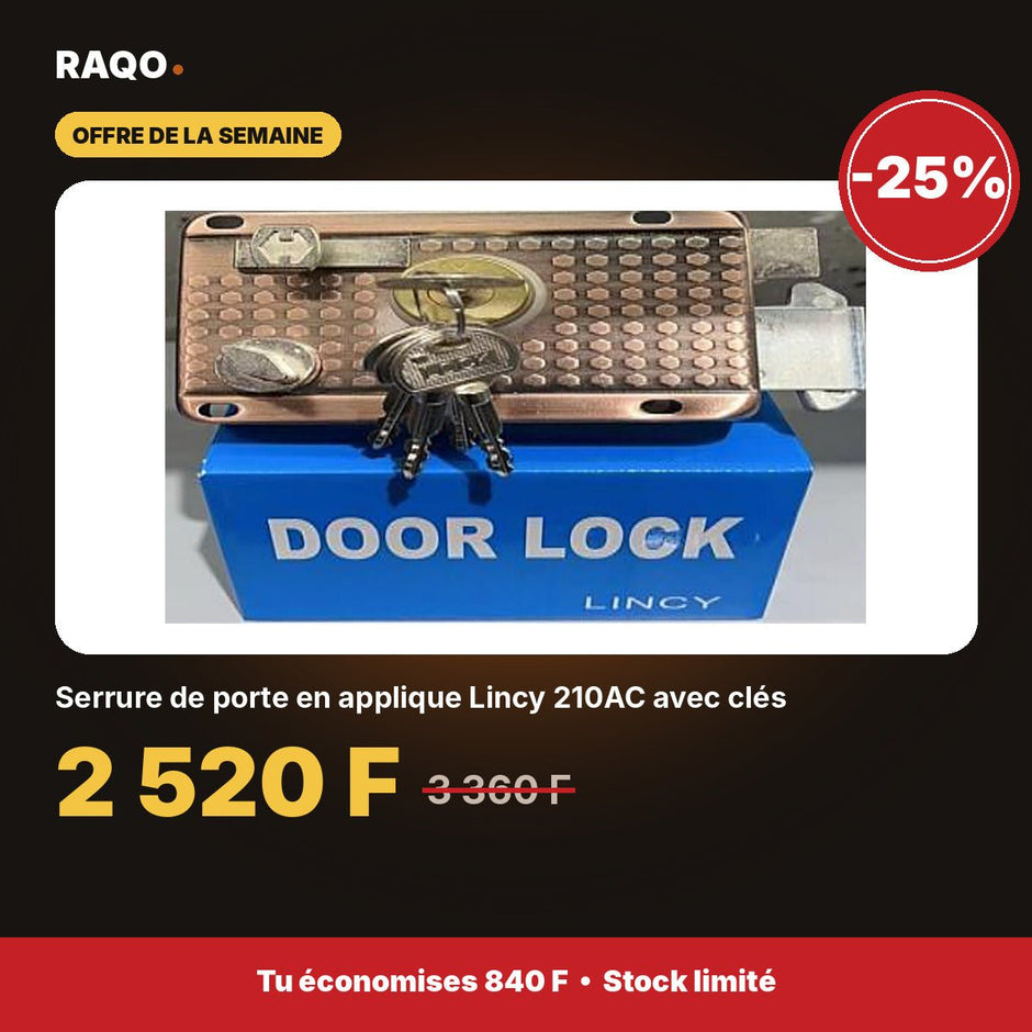 Serrure de porte en applique Lincy 210AC avec clés - RAQO