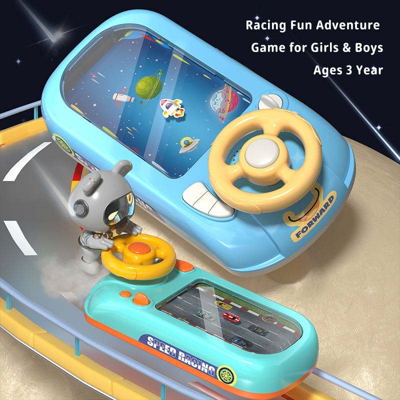 Simulateur de Course Automobile avec Volant pour Enfants - RAQO
