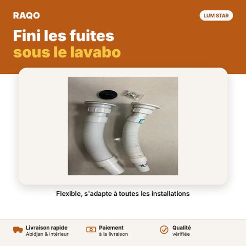 Siphon flexible accordéon 32" pour lavabo – 1"1/4 - RAQO