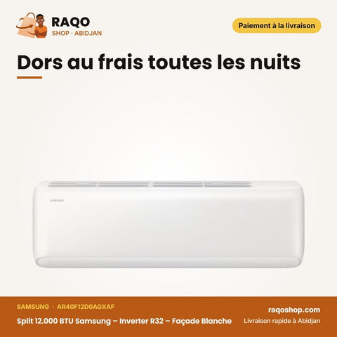 Split 12.000 BTU Samsung – Inverter R32 – Façade Blanche | AR40F12D0AGXAF - RAQO