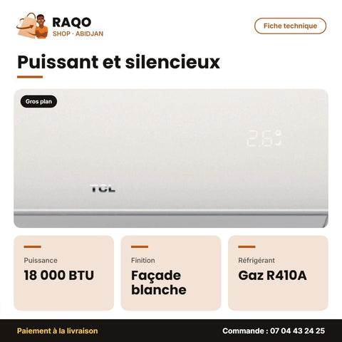 Split 18.000 BTU TCL R410A Façade Blanche | TAC-18CSA/XAA1 - RAQO
