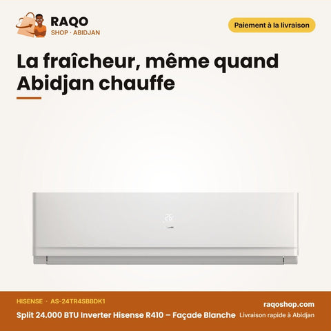 Split 24.000 BTU Inverter Hisense R410 – Façade Blanche | AS-24TR4SBBDK1 - RAQO
