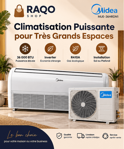 Split Allège 36.000 BTU Midea R410A – Inverter – Façade Blanche | MUE-36HRDN1