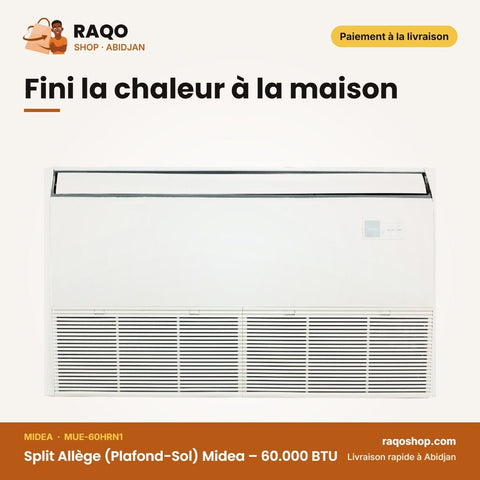 Split Allège (Plafond-Sol) Midea – 60.000 BTU – Façade Blanche | MUE-60HRN1 - RAQO