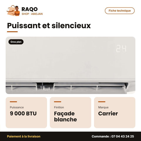 Split Carrier 9000 BTU – Façade Blanche – Unité Extérieure 38AHC009FT | 42AHC009FT - RAQO