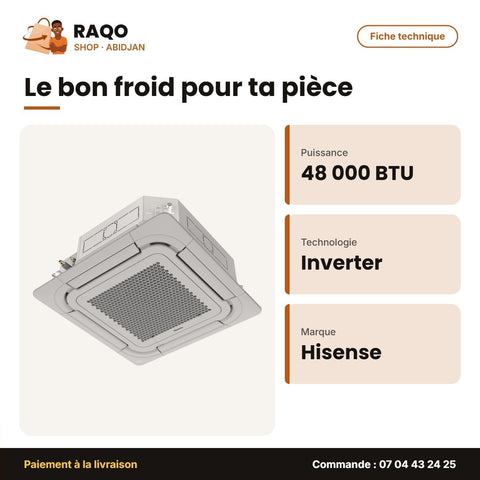 Split Cassette 48.000 BTU Hisense – Inverter Expert – Blanche | AUC-48UR6SNKC5 - RAQO