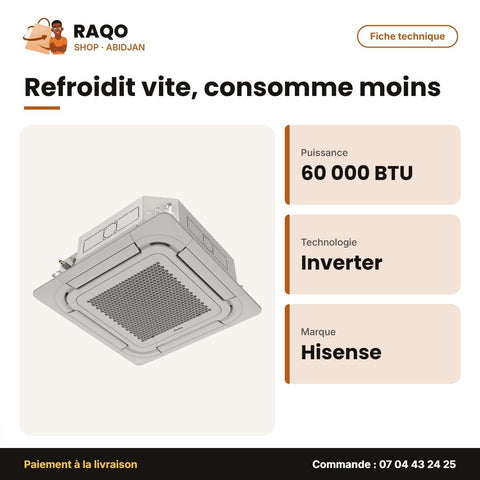 Split Cassette 60.000 BTU Hisense – Inverter Expert – Blanche | AUC-60UR6SNKC5 - RAQO