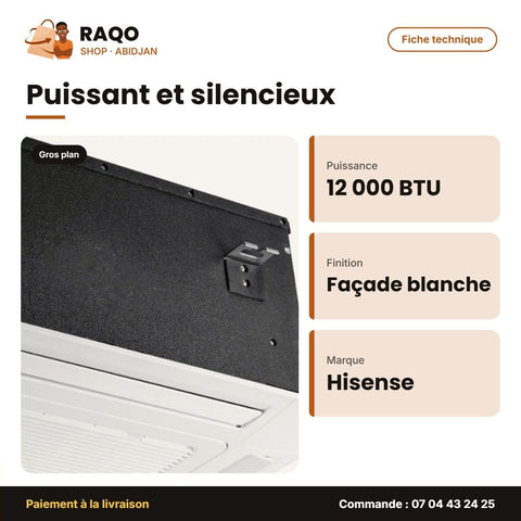 Split Cassette Hisense 12.000 BTU – Façade Blanche | AUC-12HR4SVAA - RAQO