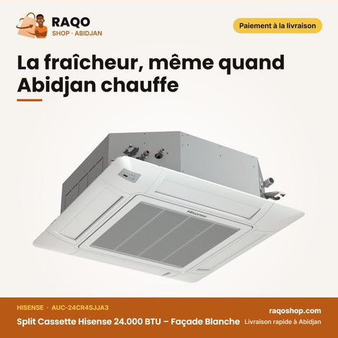 Split Cassette Hisense 24.000 BTU – Façade Blanche | AUC-24CR4SJJA3 - RAQO