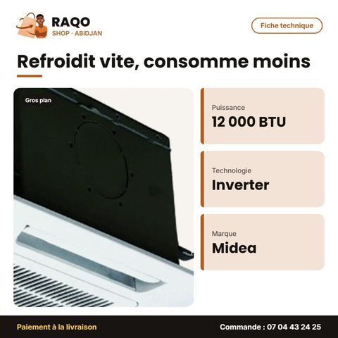 Split Cassette Inverter 12.000 BTU Midea | M_MCA3U-12HRFNX - RAQO