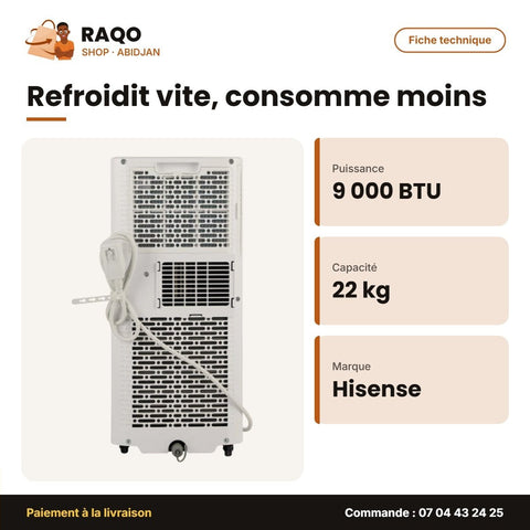 Split Mobile 9.000 BTU Hisense – 22kg | AP-09C - RAQO
