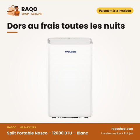 Split Portable Nasco – 12000 BTU – Blanc | NAS-AX12PT - RAQO