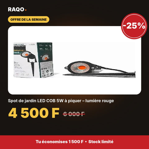 Spot de jardin LED COB 5W à piquer – lumière rouge | Akko Star - RAQO