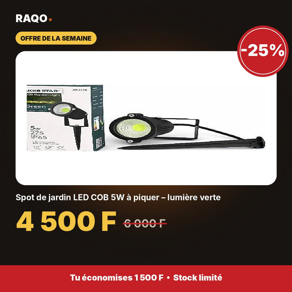 Spot de jardin LED COB 5W à piquer – lumière verte | Akko Star - RAQO