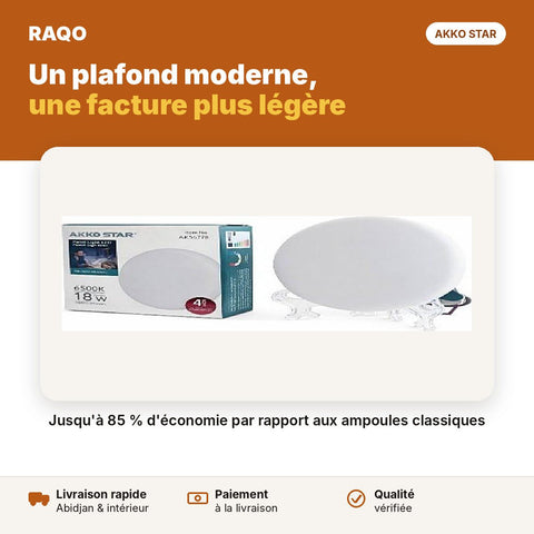 Spot LED encastrable extra-plat 18W 4" – lumière blanche 6500K | Akko Star - RAQO