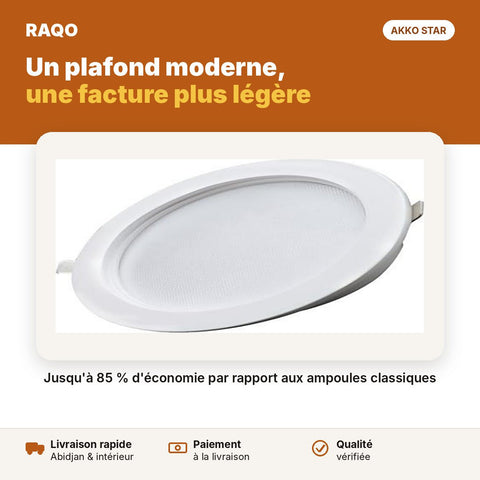 Spot LED encastrable rond 36W 8" – lumière blanche 6500K | Akko Star - RAQO